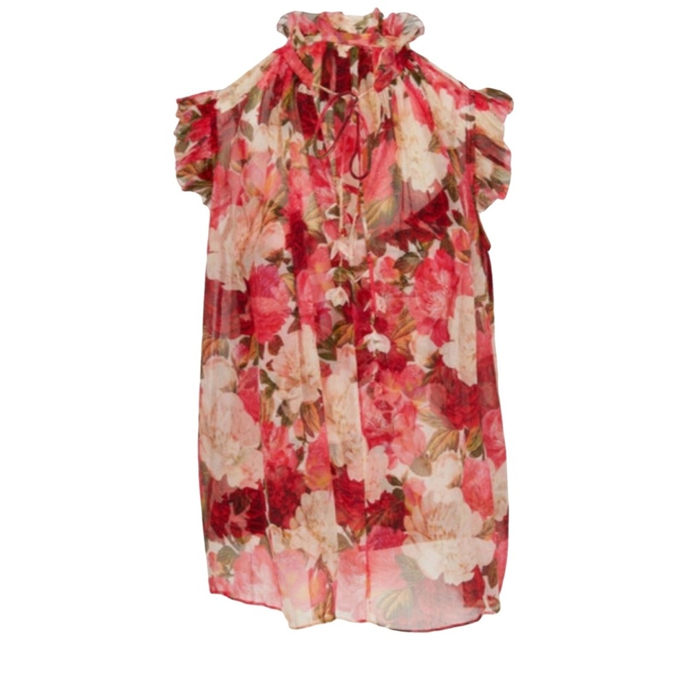 Zimmermann Wonderland Peonies Frilled Tank